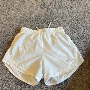 White Nike pro running shorts